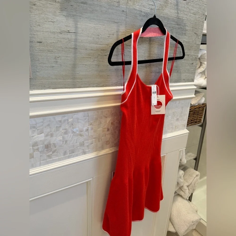 NWT new medium Anthropologie daily practice full speed halter dress knit red